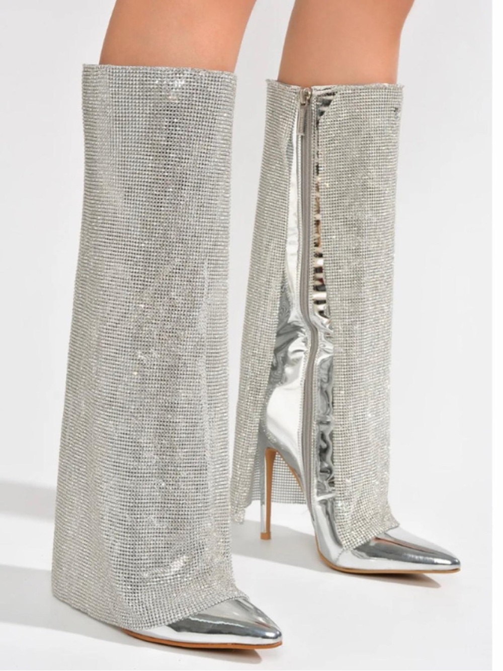 Cape Robbin Metzler Boot Metallic Rhinestone Over-the-Knee Boots US 7 BRAND NEW